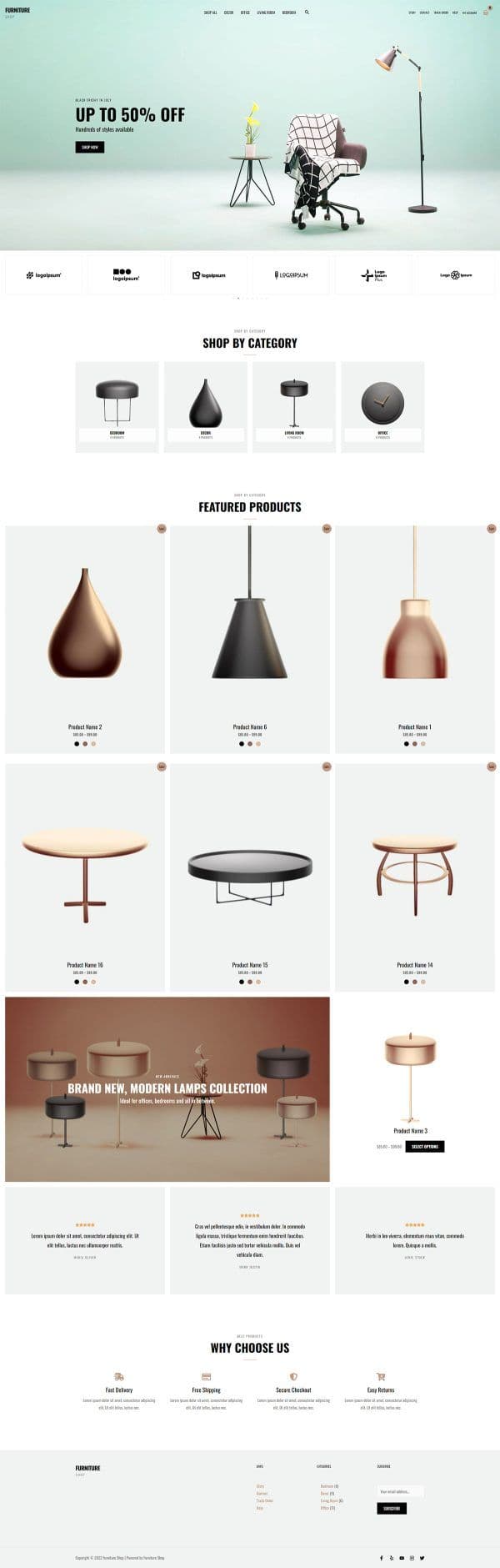 Furniture Shop mobile website design preview