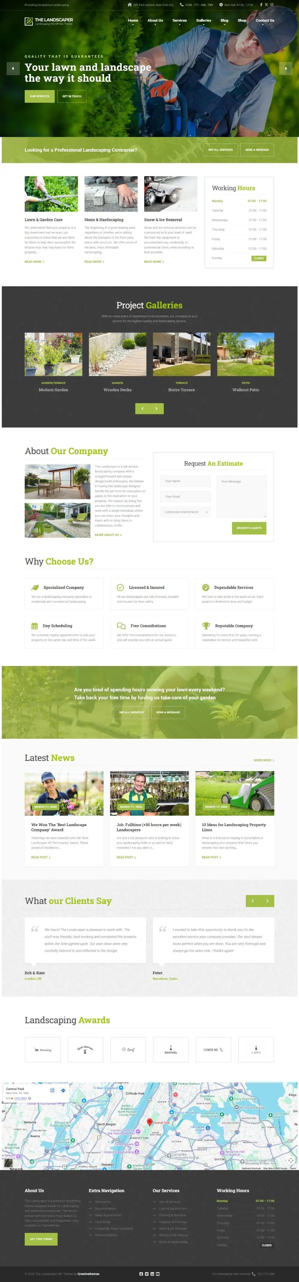 the landscraper website design template preview