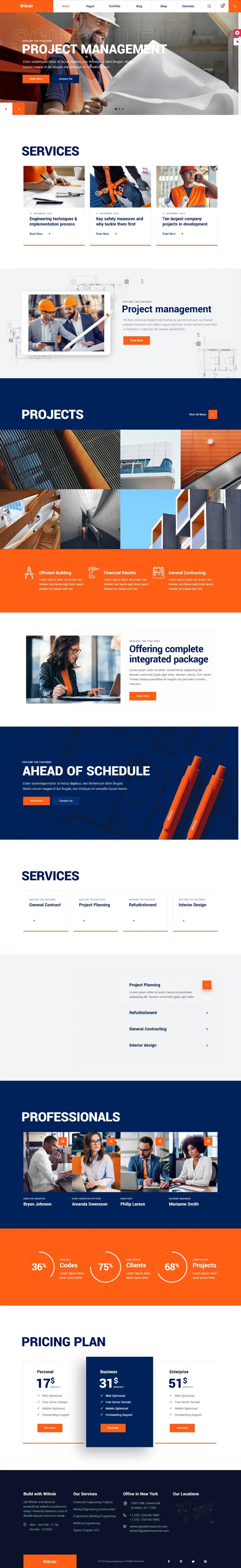 construction website design
