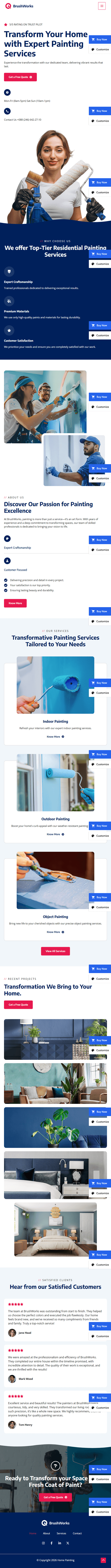Home Painting mobile website design preview