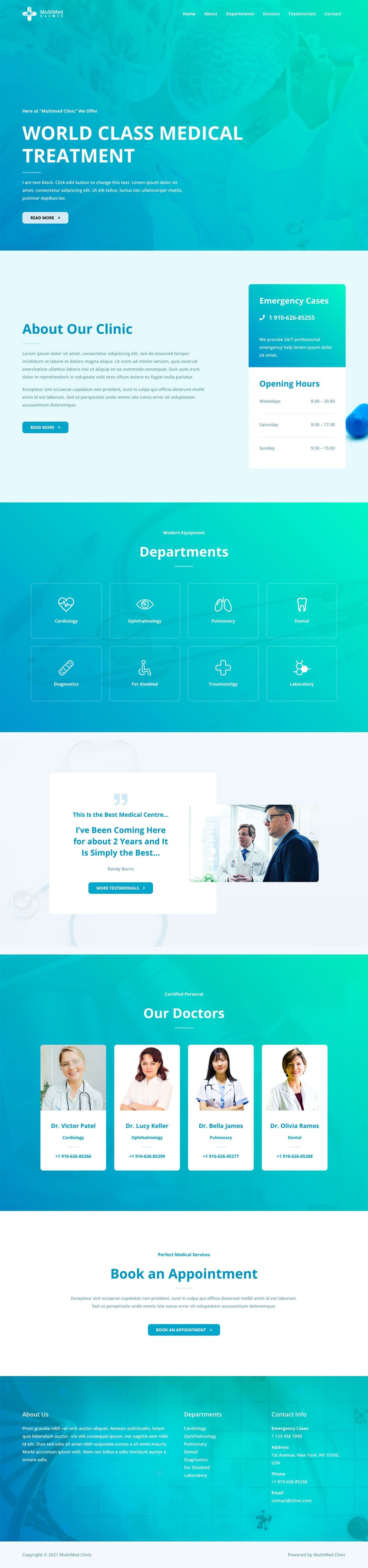MultiMed Clinic desktop website design preview