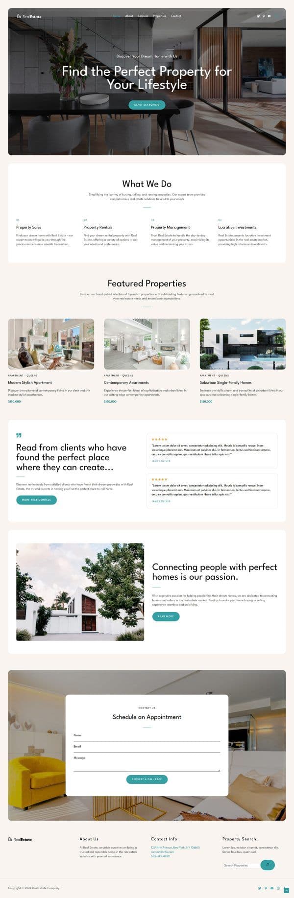 Real Estate Company mobile website design preview