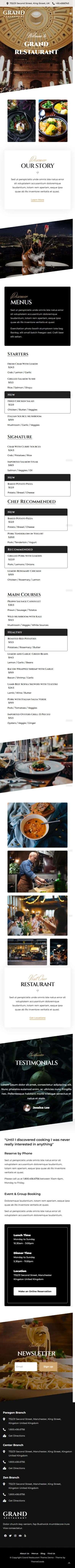 restaurant website design responsive