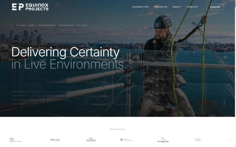 Equinox Projects Construction website