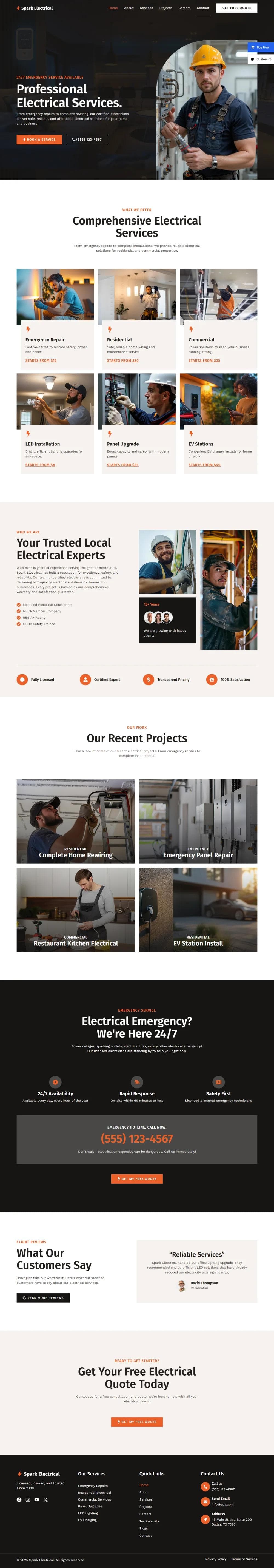 Electrical website design preview