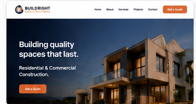 BuildRight construction website demo concept