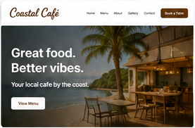 Coastal Café website concept