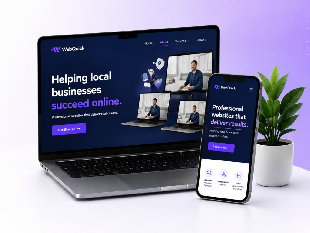WebQuick responsive website design on laptop and mobile
