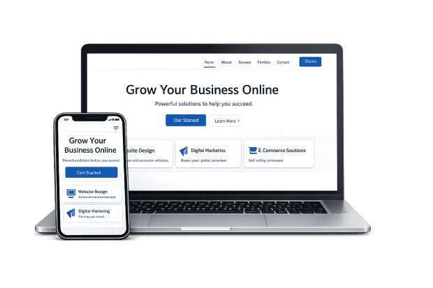 webquick hero website mockup
