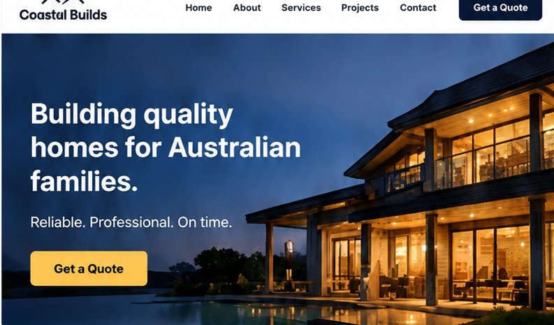 Example of a modern website after redesign
